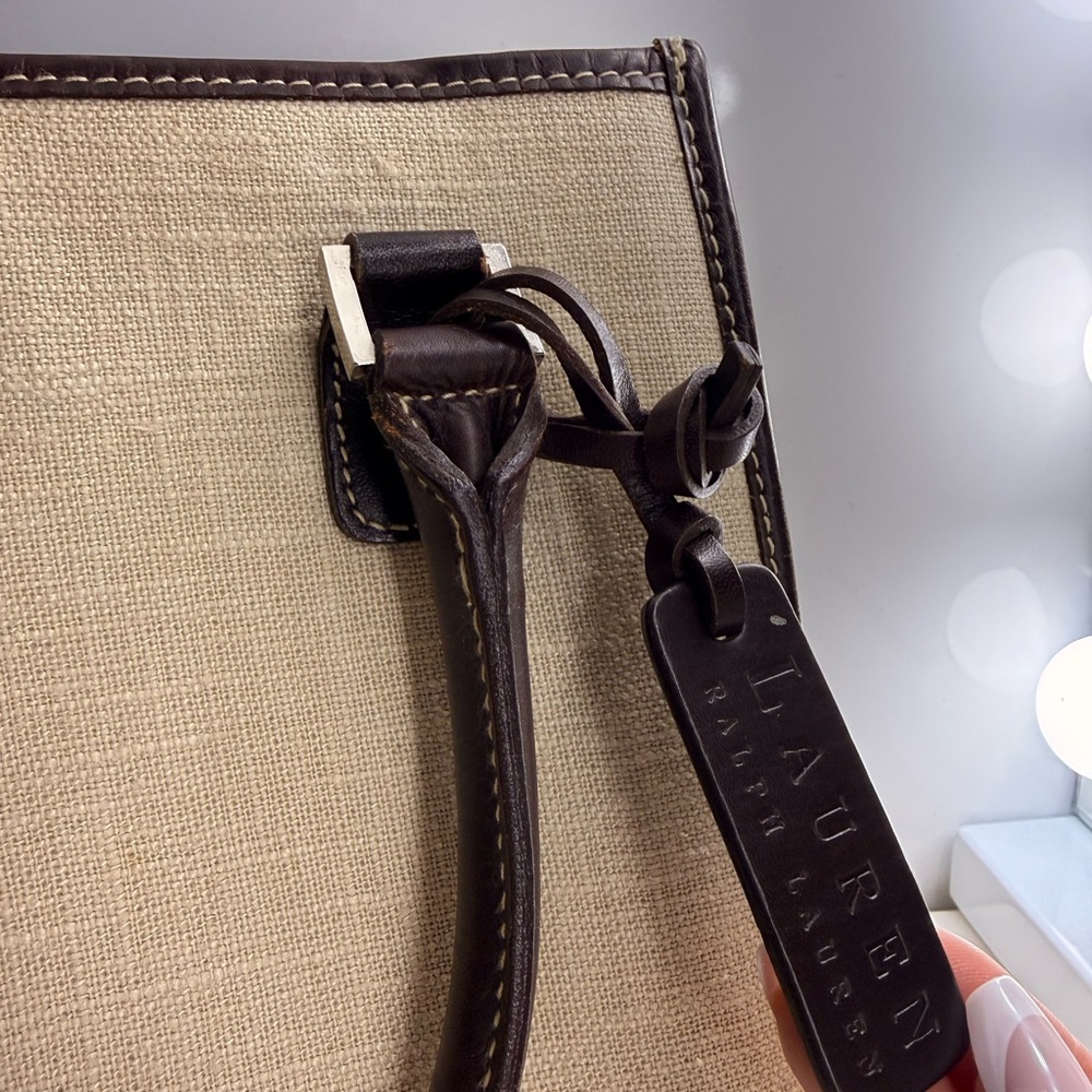 Ralph Lauren Cream and Brown Tote Bag - Picture 6 of 6